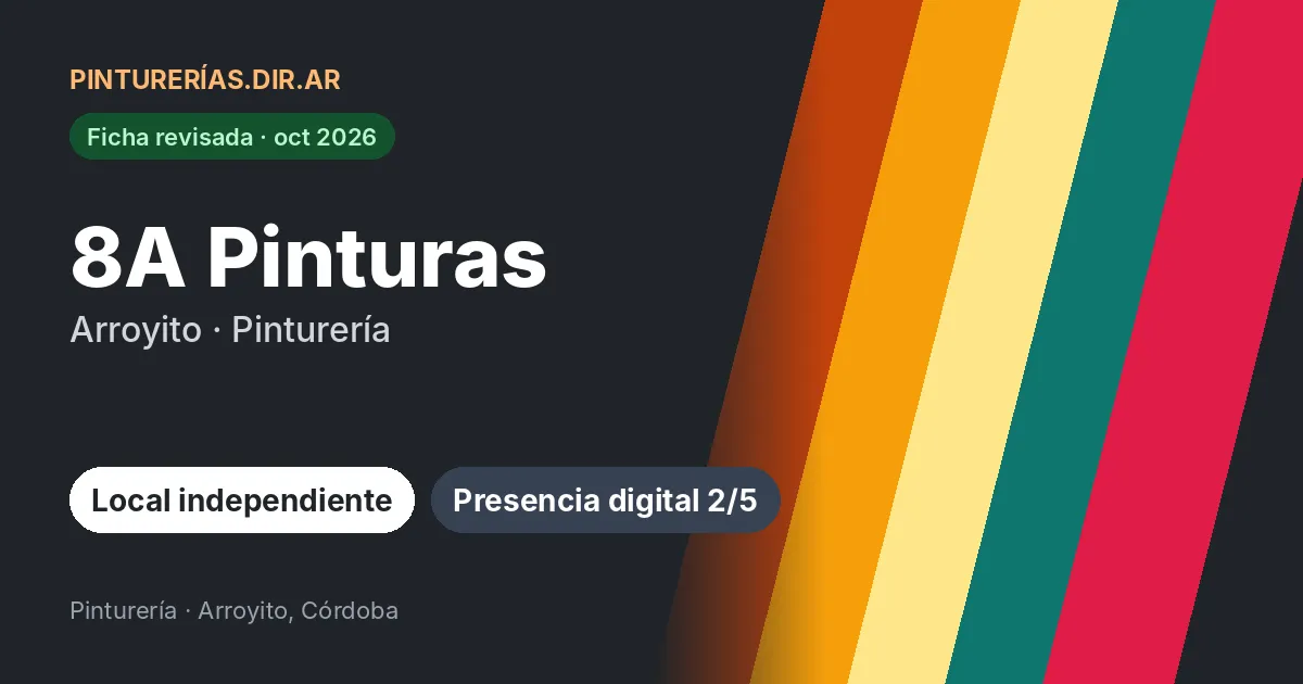 8A Pinturas, Arroyito, Córdoba: Pinturería · Arroyito, Córdoba