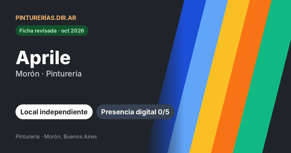 Aprile, Morón, Buenos Aires: Pinturería · Morón, Buenos Aires