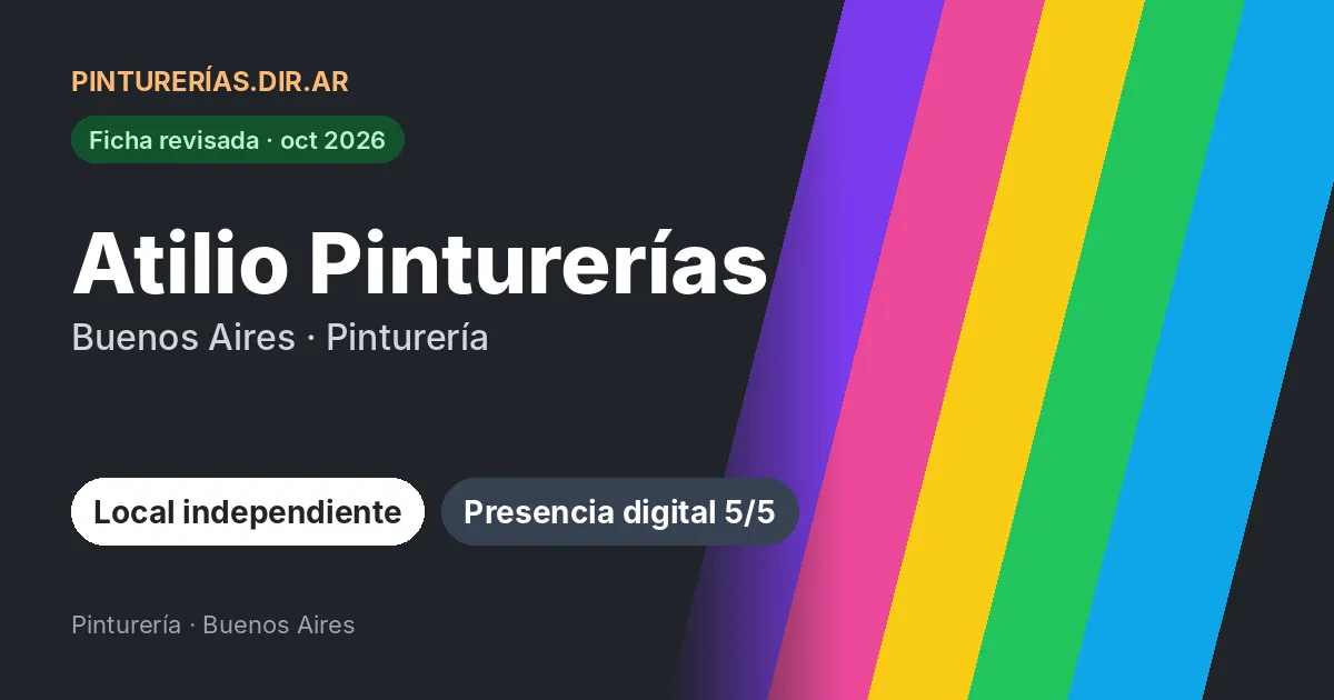 Atilio Pinturerías, 0 localidades de Buenos Aires: Pinturería · 0 localidades de Buenos Aires
