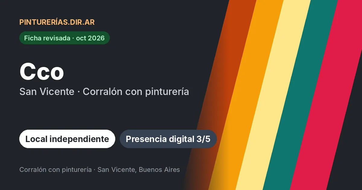 Cco, San Vicente, Buenos Aires: Corralón de materiales con pinturería · San Vicente, Buenos Aires