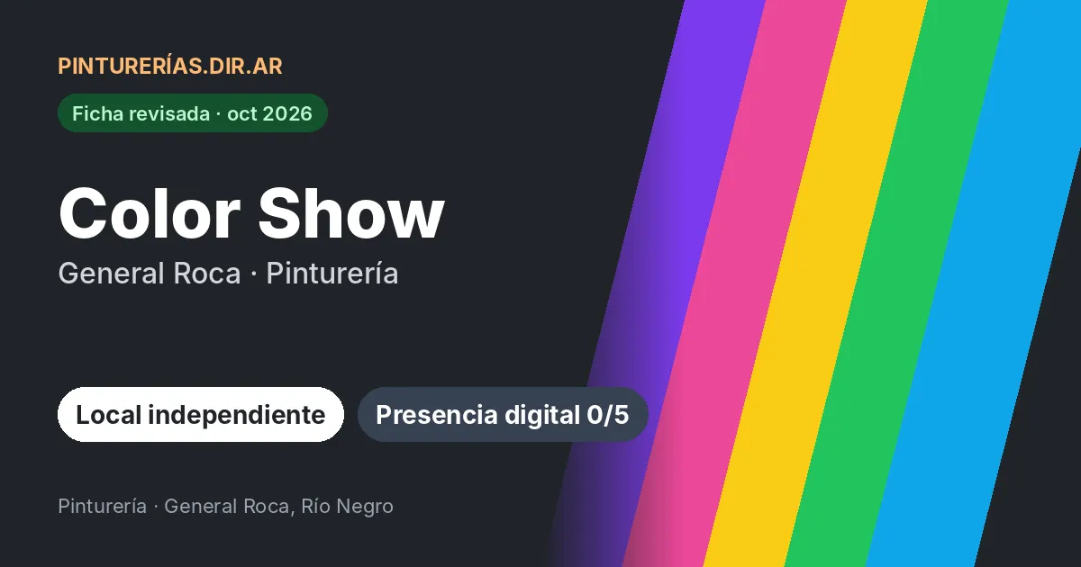 Color Show, General Roca, Río Negro: Pinturería · General Roca, Río Negro