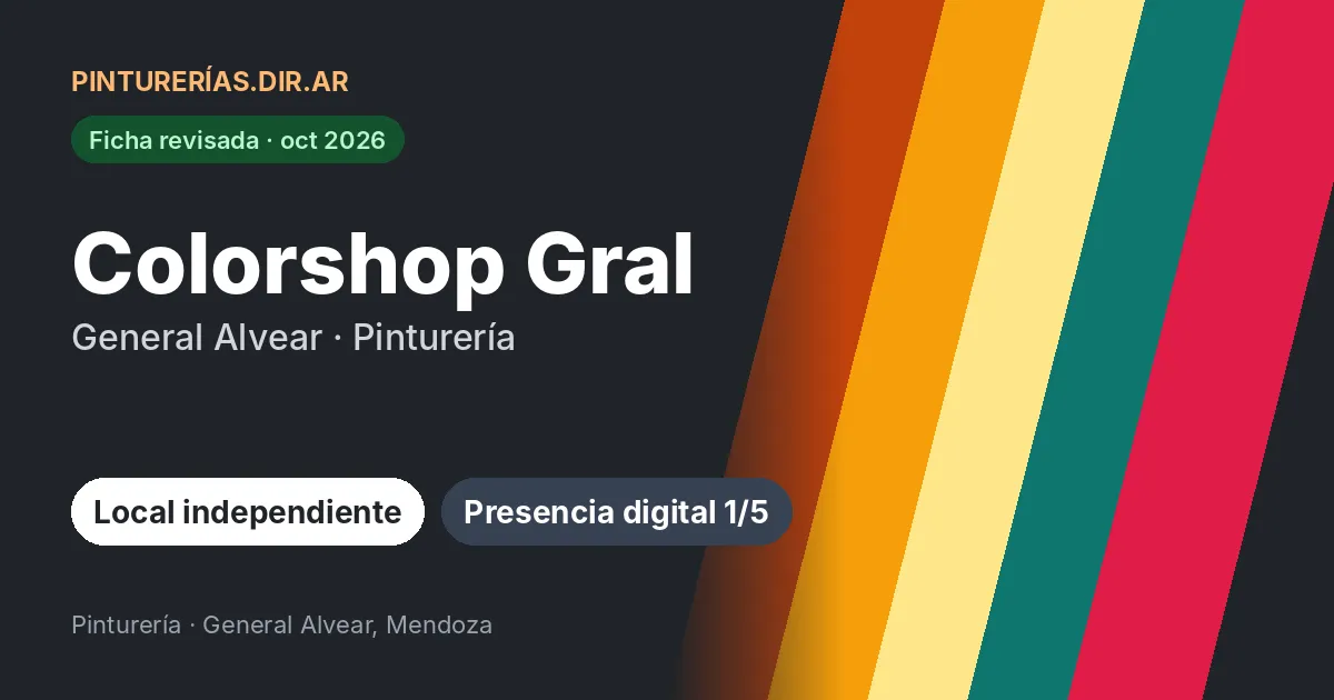 Colorshop Gral, General Alvear, Mendoza: Pinturería · General Alvear, Mendoza