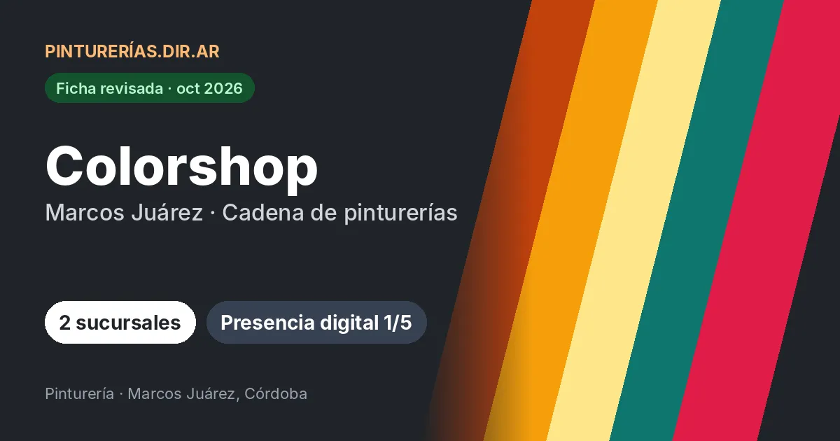 Colorshop, Marcos Juárez, Córdoba: 2 sucursales · Marcos Juárez, Córdoba