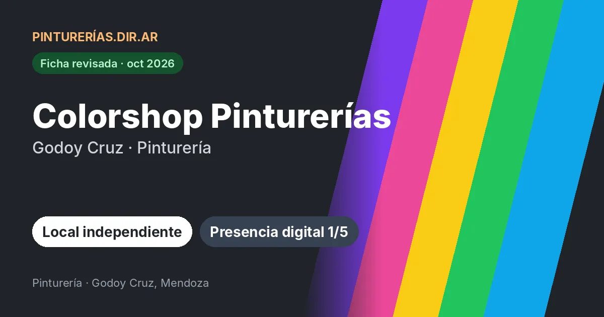 Colorshop Pinturerías, Godoy Cruz, Mendoza: Pinturería · Godoy Cruz, Mendoza