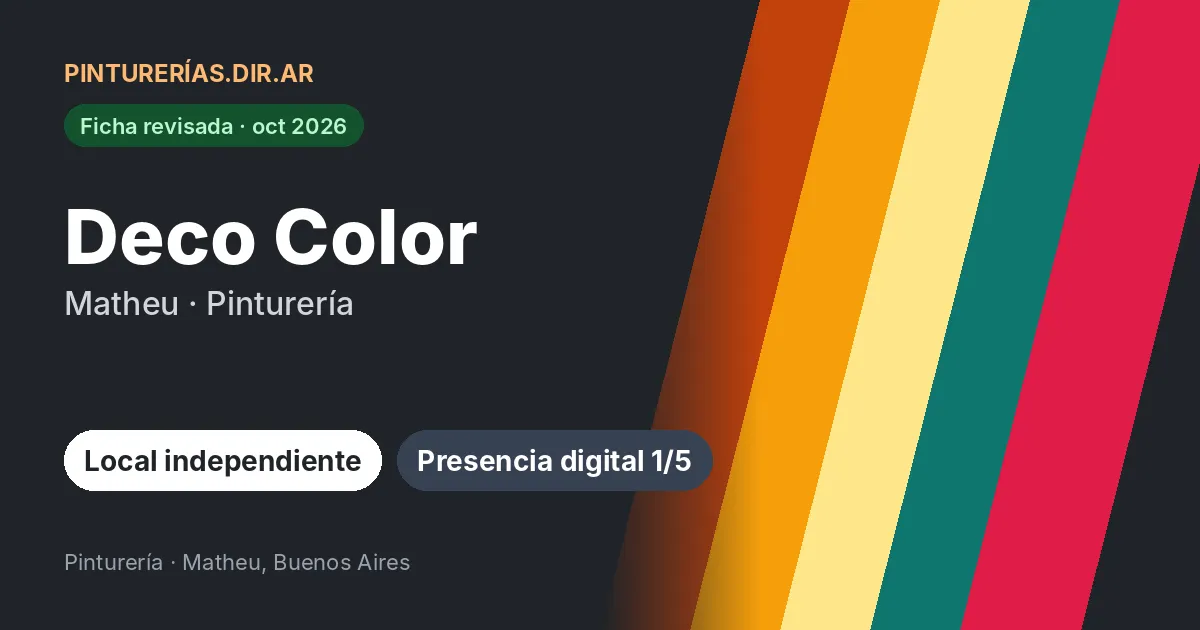Deco Color, Matheu, Buenos Aires: Pinturería · Matheu, Buenos Aires