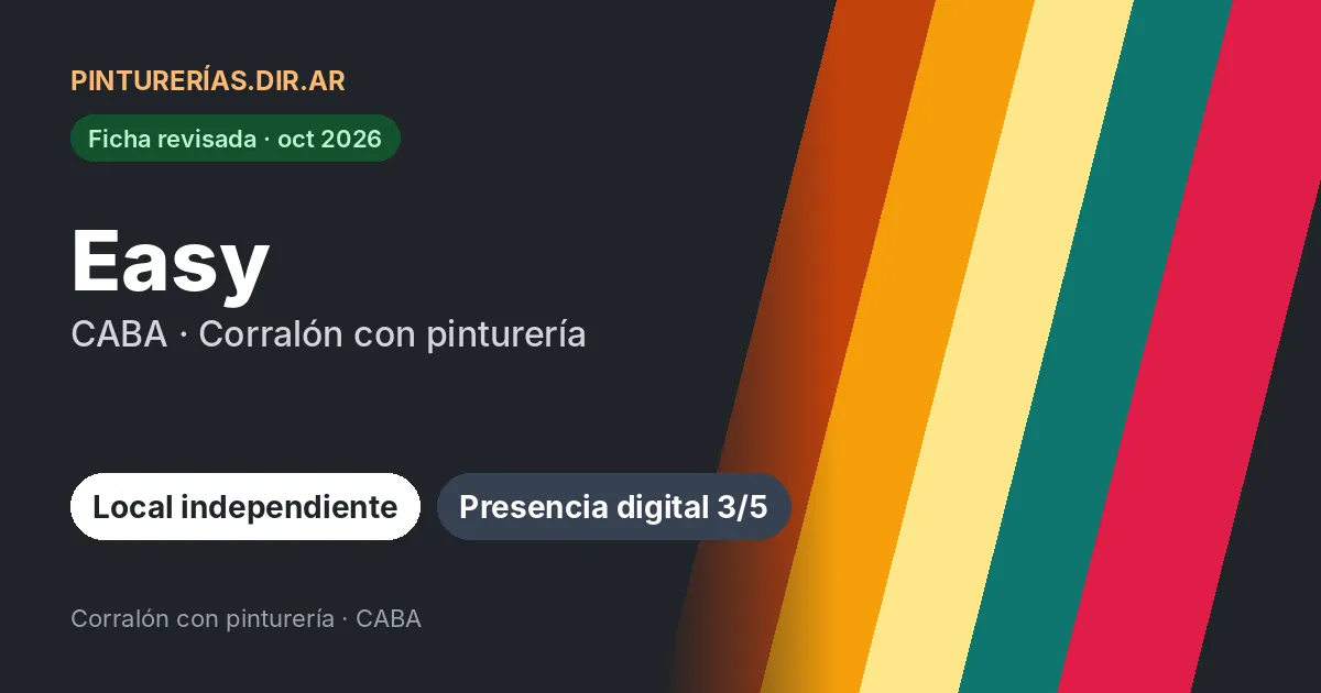Easy, CABA: Corralón de materiales con pinturería · CABA