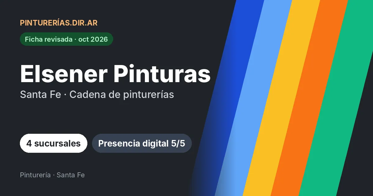 Elsener Pinturas, 2 localidades de Santa Fe: 4 sucursales · 2 localidades de Santa Fe