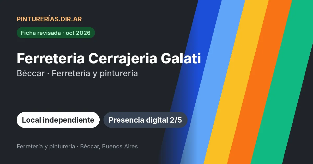 Ferreteria Cerrajeria Galati, Béccar, Buenos Aires: Ferretería con sección de pinturería · Béccar, Buenos Aires