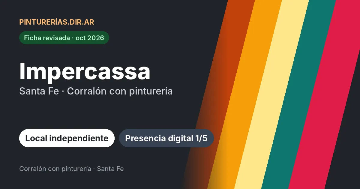 Impercassa, Santa Fe: Corralón de materiales con pinturería · Santa Fe