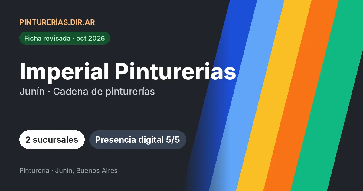 Imperial Pinturerias, Junín, Buenos Aires: 2 sucursales · Junín, Buenos Aires