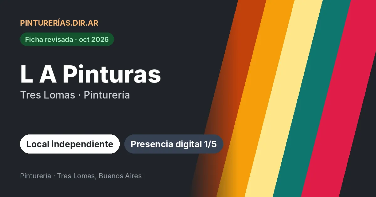 L A Pinturas, Tres Lomas, Buenos Aires: Pinturería · Tres Lomas, Buenos Aires