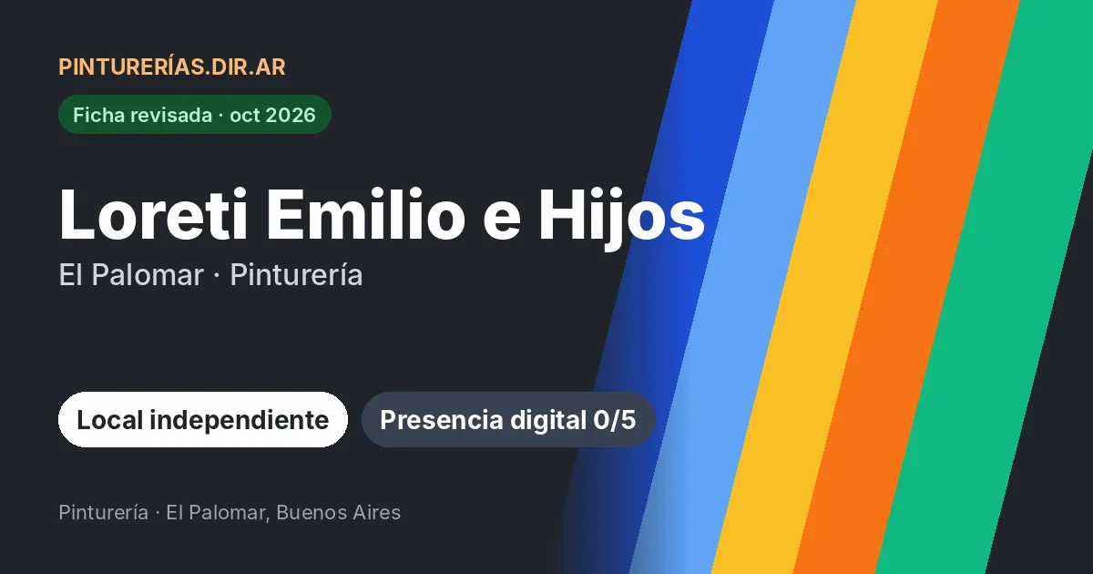 Loreti Emilio e Hijos, El Palomar, Buenos Aires: Pinturería · El Palomar, Buenos Aires