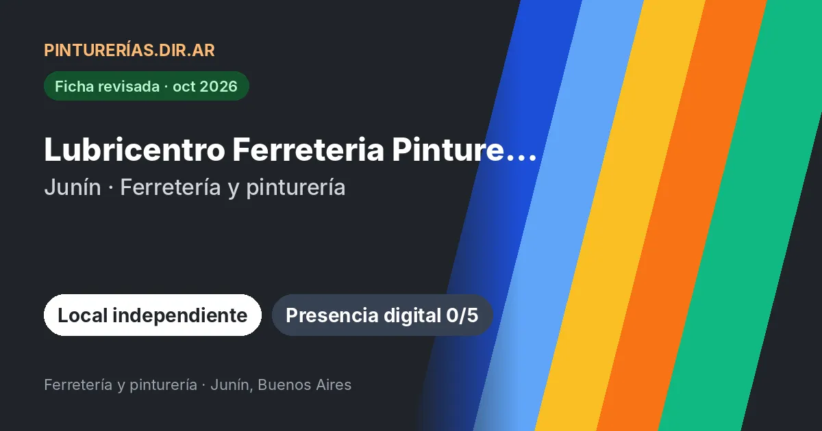 Lubricentro Ferreteria Pintureria Casa Ferrari, Junín, Buenos Aires: Ferretería con sección de pinturería · Junín, Buenos Aires