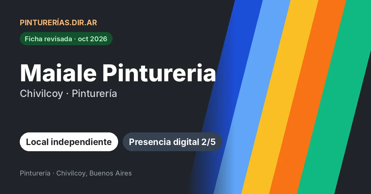 Maiale Pintureria, Chivilcoy, Buenos Aires: Pinturería · Chivilcoy, Buenos Aires