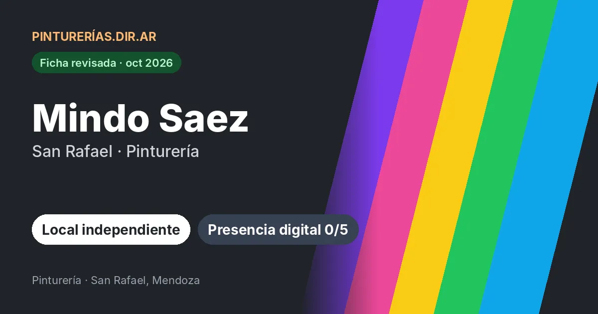 Mindo Saez, San Rafael, Mendoza: Pinturería · San Rafael, Mendoza