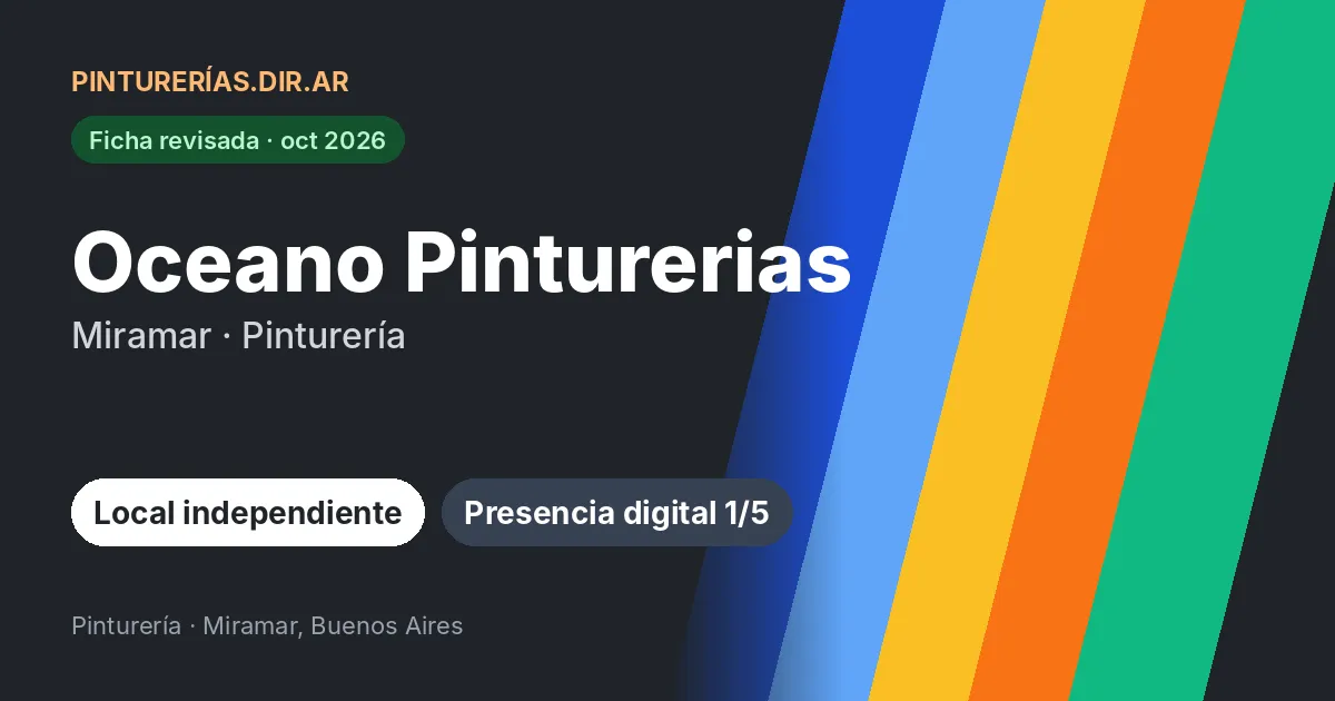 Oceano Pinturerias, Miramar, Buenos Aires: Pinturería · Miramar, Buenos Aires