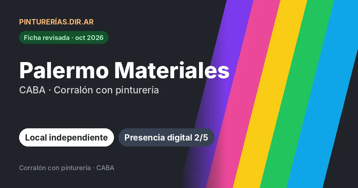Palermo Materiales, CABA: Corralón de materiales con pinturería · CABA