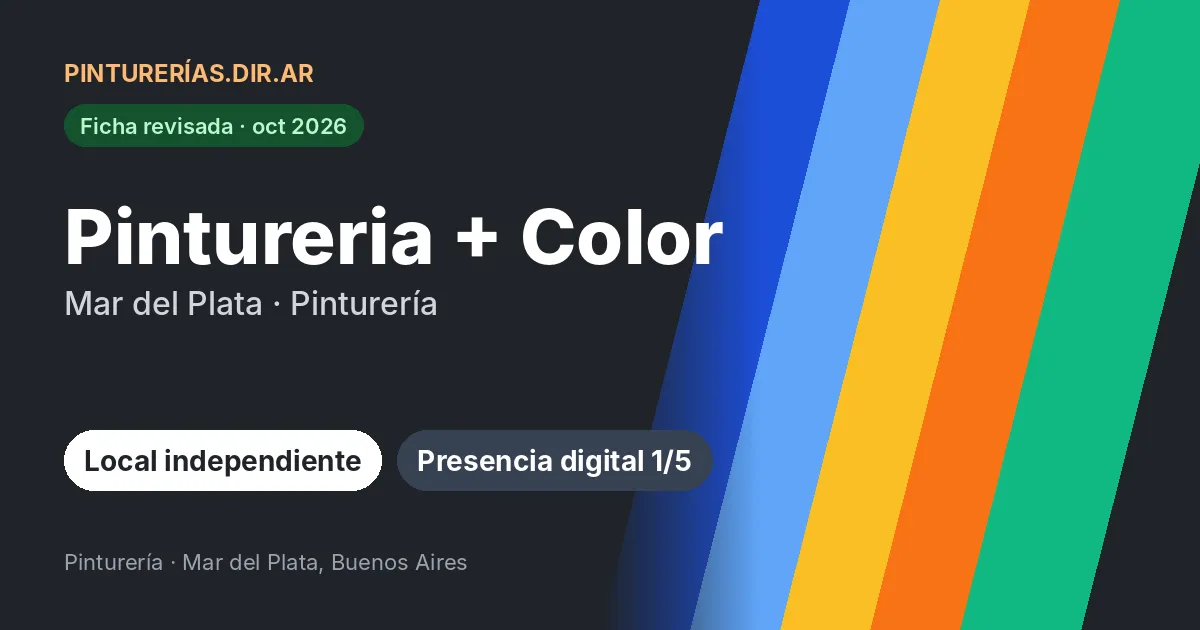 Pintureria + Color, Mar del Plata, Buenos Aires: Pinturería · Mar del Plata, Buenos Aires