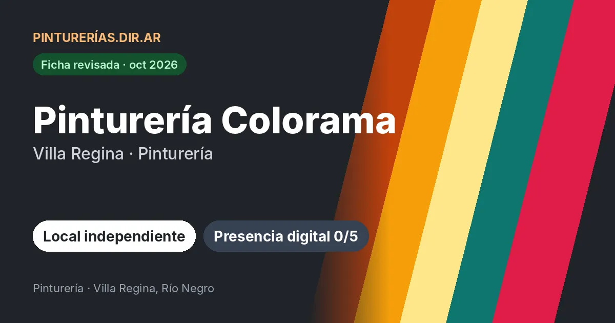 Pinturería Colorama, Villa Regina, Río Negro: Pinturería · Villa Regina, Río Negro