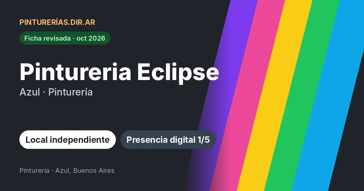 Pintureria Eclipse, Azul, Buenos Aires: Pinturería · Azul, Buenos Aires