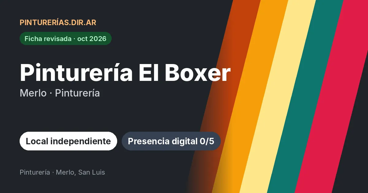 Pinturería El Boxer, Merlo, San Luis: Pinturería · Merlo, San Luis