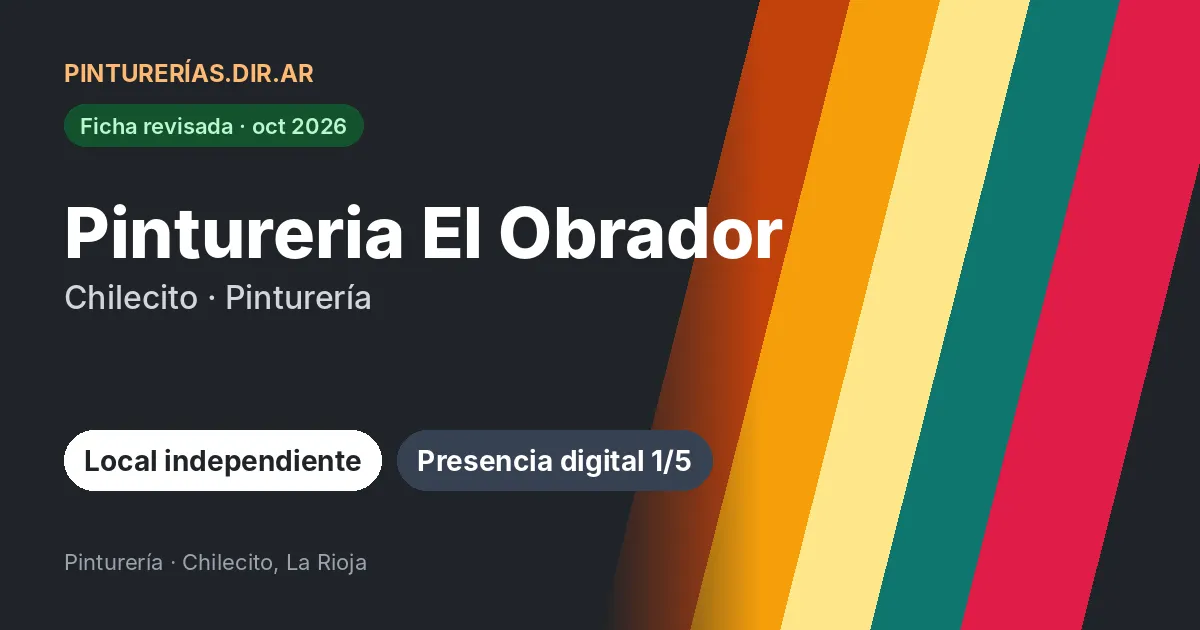 Pintureria El Obrador, Chilecito, La Rioja: Pinturería · Chilecito, La Rioja
