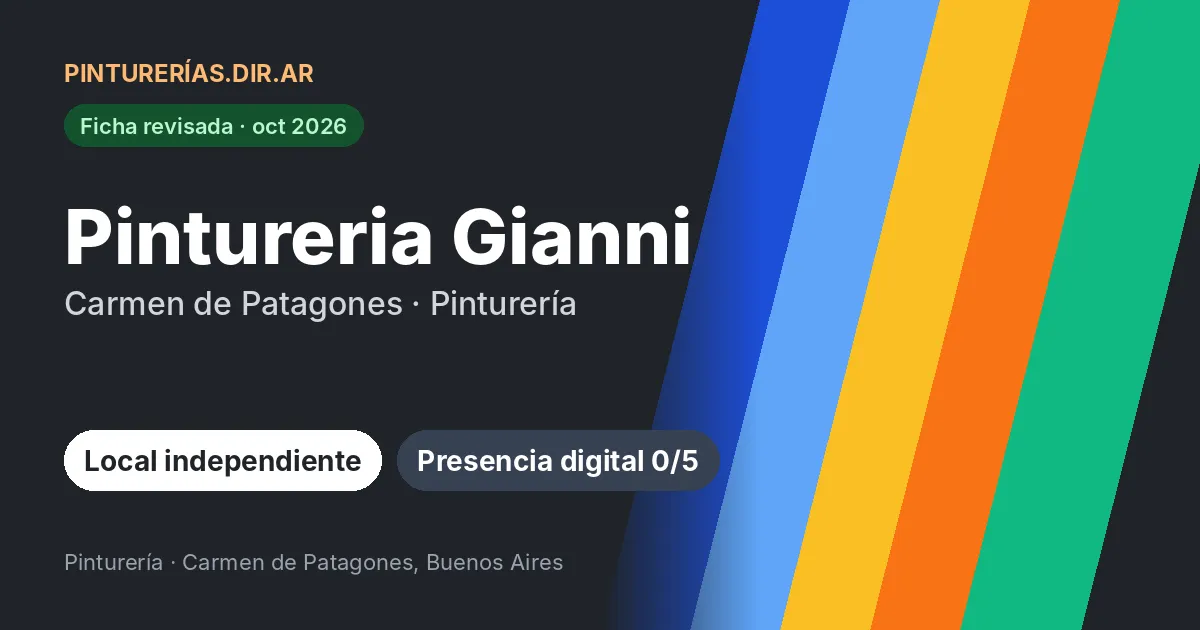 Pintureria Gianni, Carmen de Patagones, Buenos Aires: Pinturería · Carmen de Patagones, Buenos Aires