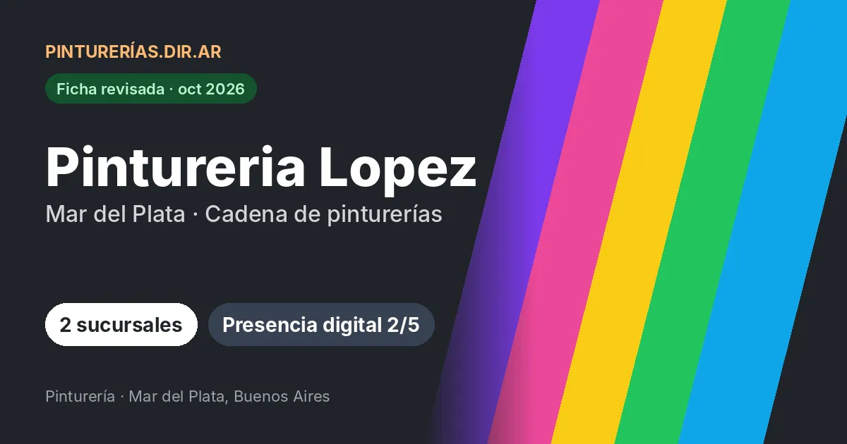 Pintureria Lopez, Mar del Plata, Buenos Aires: 2 sucursales · Mar del Plata, Buenos Aires