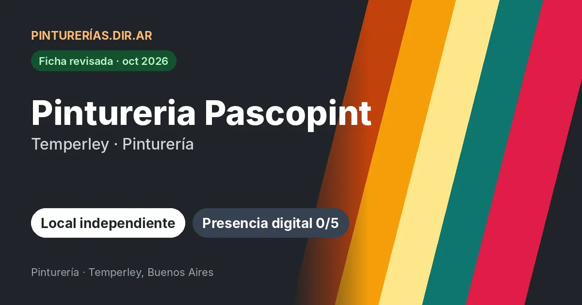 Pintureria Pascopint, Temperley, Buenos Aires: Pinturería · Temperley, Buenos Aires