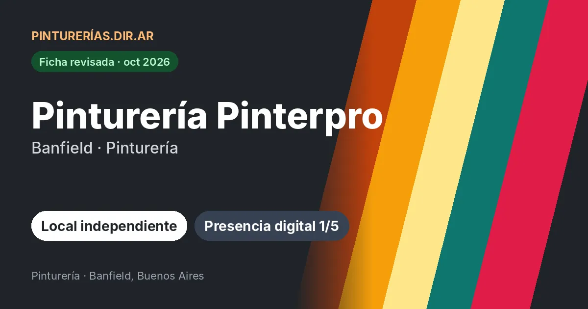 Pinturería Pinterpro, Banfield, Buenos Aires: Pinturería · Banfield, Buenos Aires