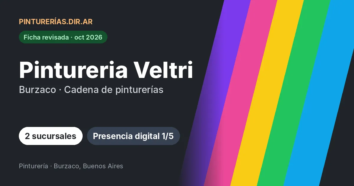Pintureria Veltri, Burzaco, Buenos Aires: 2 sucursales · Burzaco, Buenos Aires