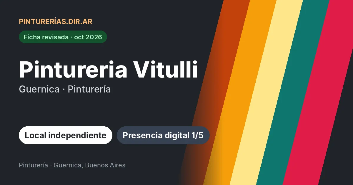 Pintureria Vitulli, Guernica, Buenos Aires: Pinturería · Guernica, Buenos Aires