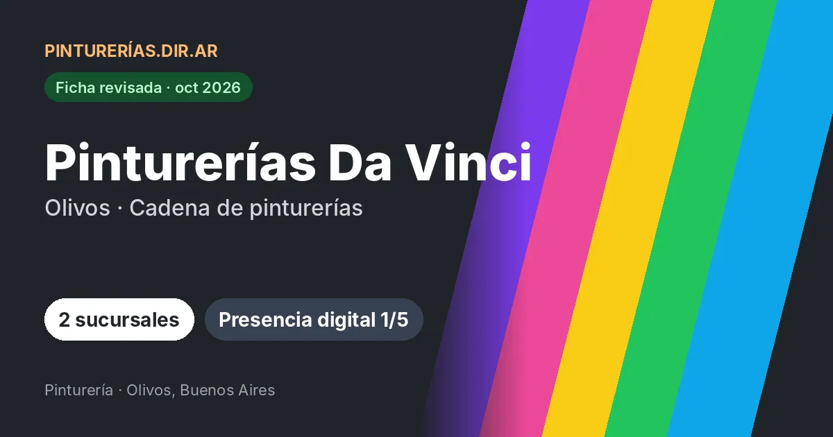 Pinturerías Da Vinci, Olivos, Buenos Aires: 2 sucursales · Olivos, Buenos Aires
