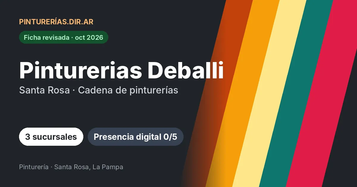 Pinturerias Deballi, Santa Rosa, La Pampa: 3 sucursales · Santa Rosa, La Pampa