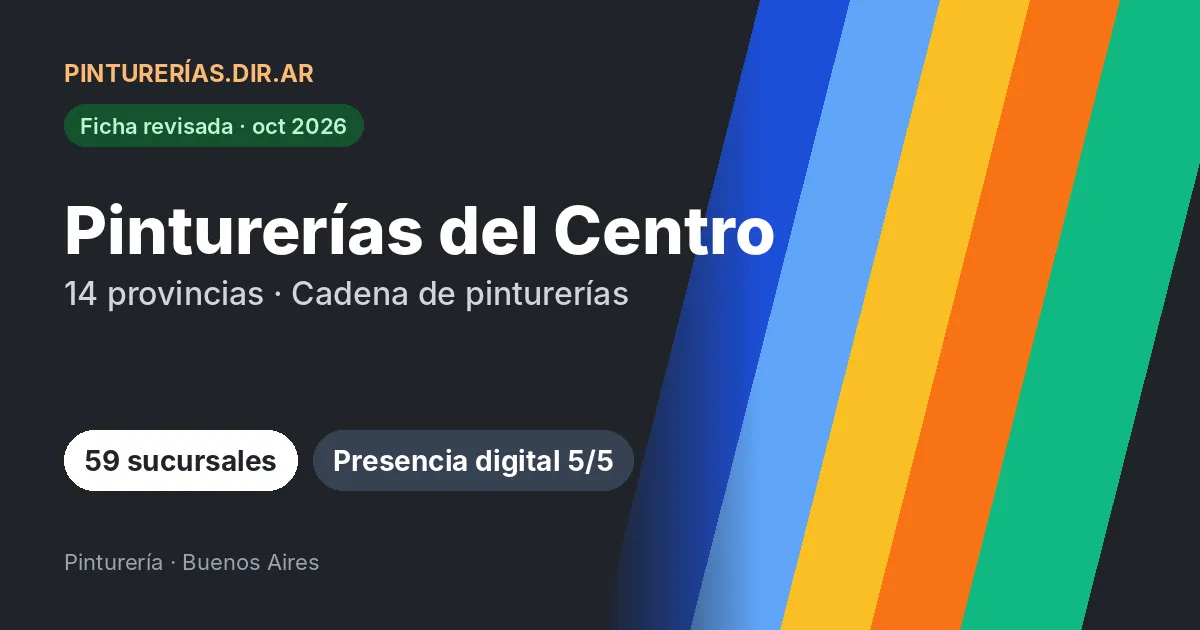 Pinturerías del Centro, 14 provincias: 59 sucursales · 14 provincias