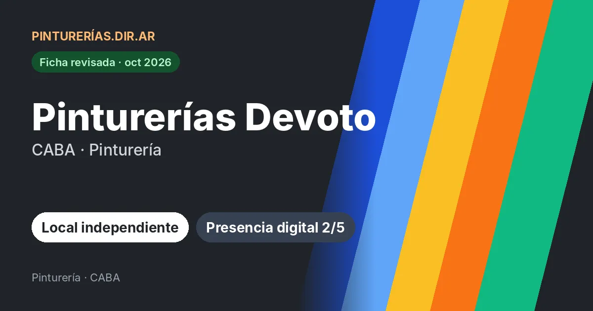 Pinturerías Devoto, CABA: Pinturería · CABA