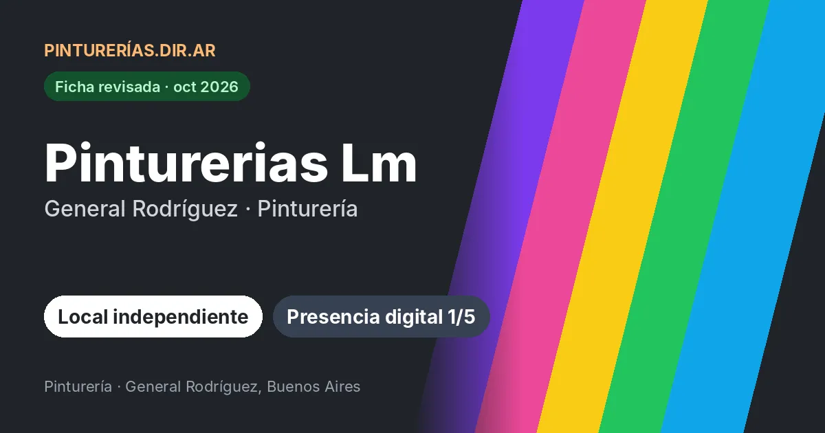Pinturerias Lm, General Rodríguez, Buenos Aires: Pinturería · General Rodríguez, Buenos Aires