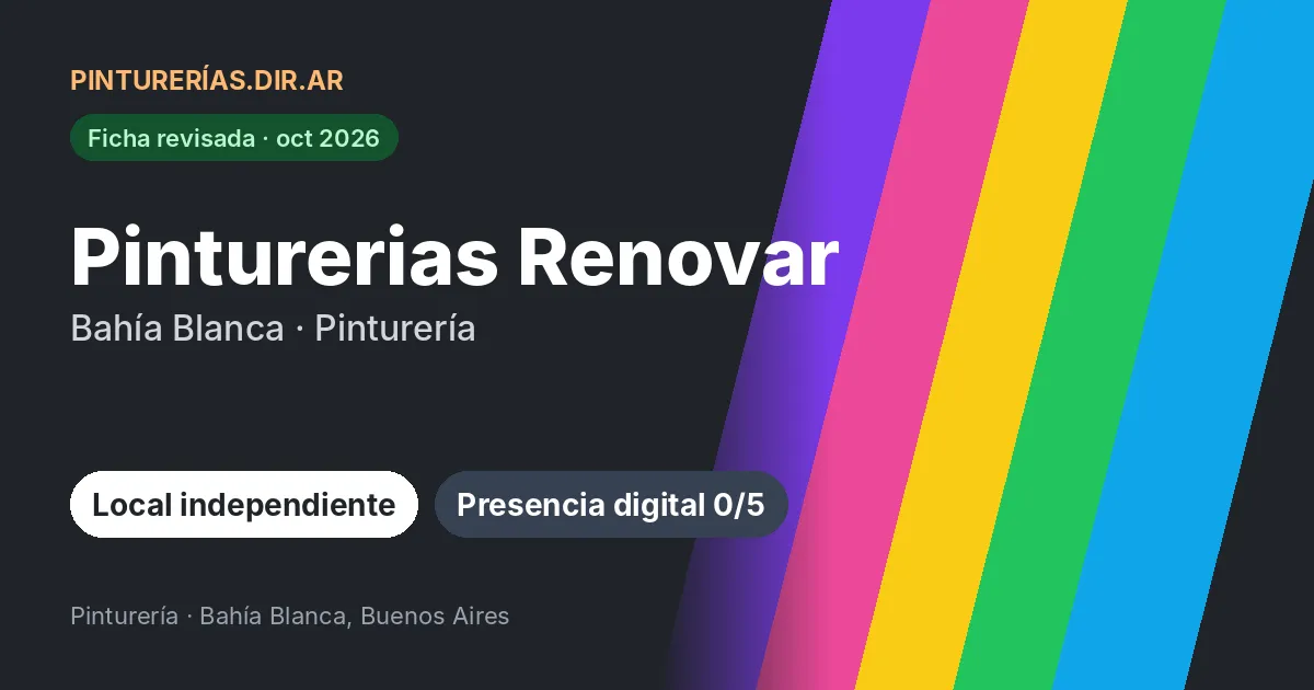 Pinturerias Renovar, Bahía Blanca, Buenos Aires: Pinturería · Bahía Blanca, Buenos Aires