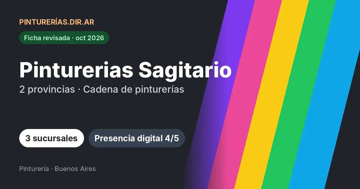 Pinturerias Sagitario, 2 provincias: 3 sucursales · 2 provincias