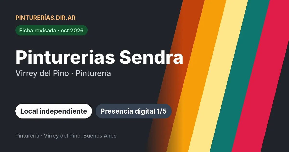 Pinturerias Sendra, Virrey del Pino, Buenos Aires: Pinturería · Virrey del Pino, Buenos Aires