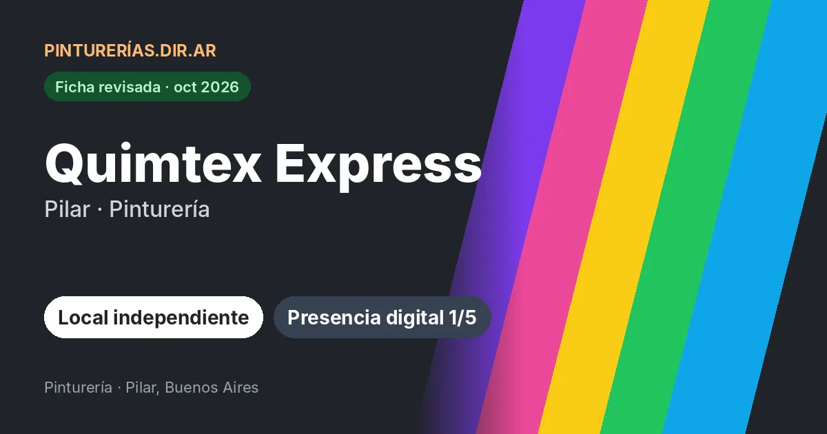 Quimtex Express, Pilar, Buenos Aires: Pinturería · Pilar, Buenos Aires