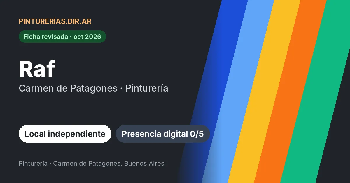 Raf, Carmen de Patagones, Buenos Aires: Pinturería · Carmen de Patagones, Buenos Aires