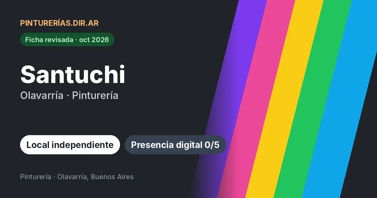 Santuchi, Olavarría, Buenos Aires: Pinturería · Olavarría, Buenos Aires