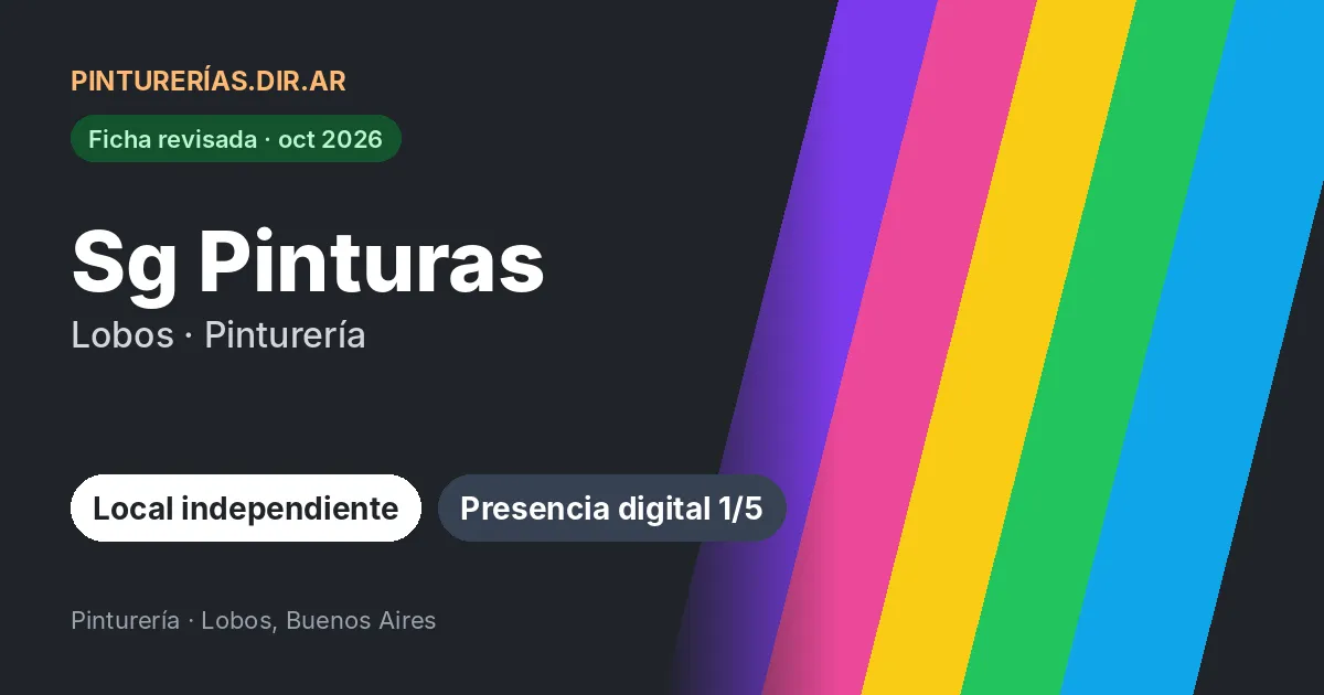 Sg Pinturas, Lobos, Buenos Aires: Pinturería · Lobos, Buenos Aires
