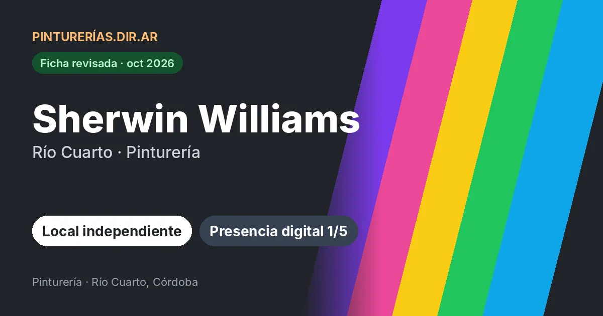 Sherwin Williams, Río Cuarto, Córdoba: Pinturería · Río Cuarto, Córdoba