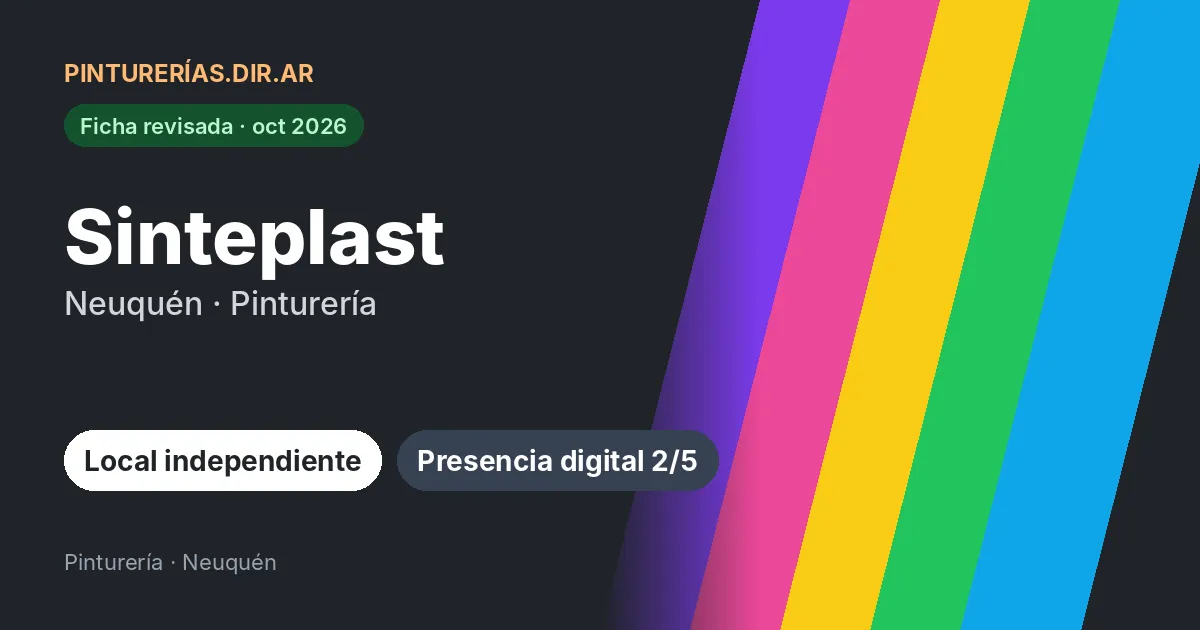 Sinteplast, Neuquén: Pinturería · Neuquén