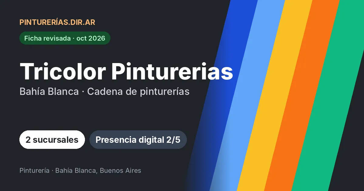 Tricolor Pinturerias, Bahía Blanca, Buenos Aires: 2 sucursales · Bahía Blanca, Buenos Aires